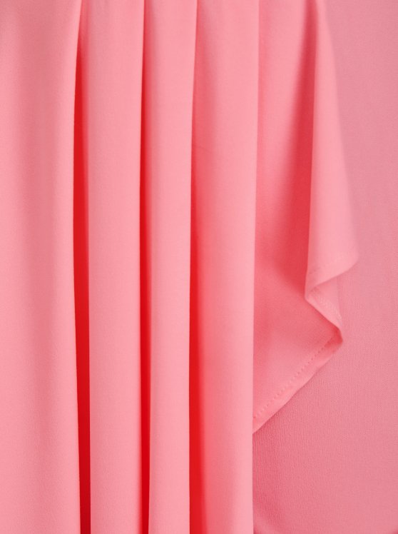 Asymmetry Pink Short Lapel Sleeveless Romper