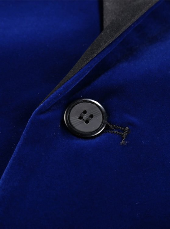Men's Blazer Wedding Business Streetwear Business Fall Winter Velvet Solid Color Pocket Thermal Warm Breathable Single Breasted One-button Blazer Black Wine Blue