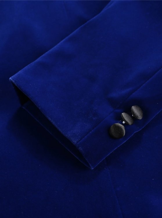 Men's Blazer Wedding Business Streetwear Business Fall Winter Velvet Solid Color Pocket Thermal Warm Breathable Single Breasted One-button Blazer Black Wine Blue
