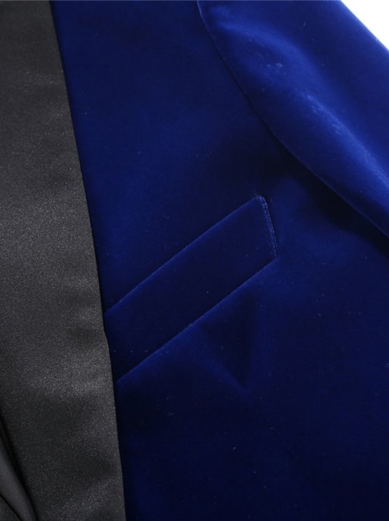 Men's Blazer Wedding Business Streetwear Business Fall Winter Velvet Solid Color Pocket Thermal Warm Breathable Single Breasted One-button Blazer Black Wine Blue