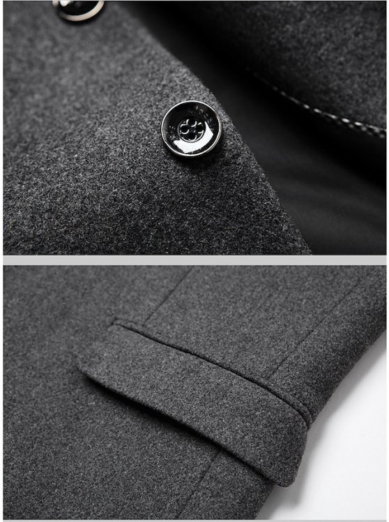 Men's Wool Coat Blazer Wedding Office Office / Career Fashion Classic Style Autumn / Fall Wool Solid Color Thermal Warm Warm Single Breasted Blazer Black Wine Navy Blue Gray