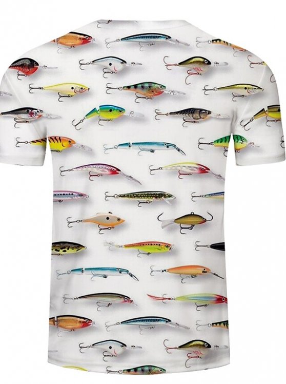 Fish T-Shirt Mens 3D Shirt For Fishing | Blue Summer Cotton | Men'S Unisex Tee Funny Shirts Animal Graphic Prints Crew Neck 3D Plus Size Casual Daily Short